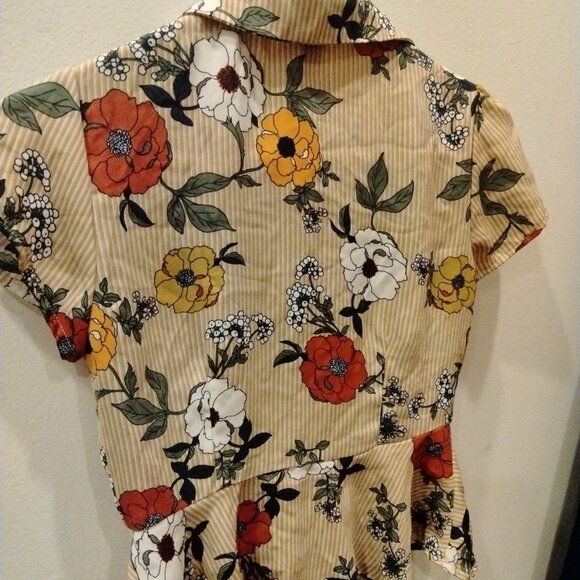 Striped and floral print top - Picture 5 of 6